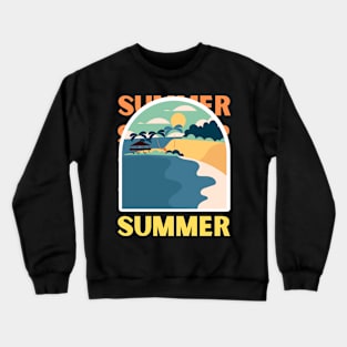 Hello summer sunset Beach summertime love ocean Crewneck Sweatshirt